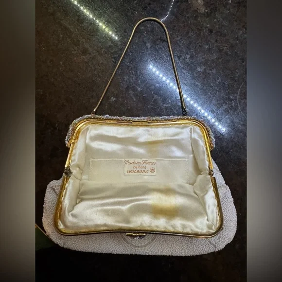 Walborg Floral Beaded Clutch with Gold Trim - Picture 3 of 3